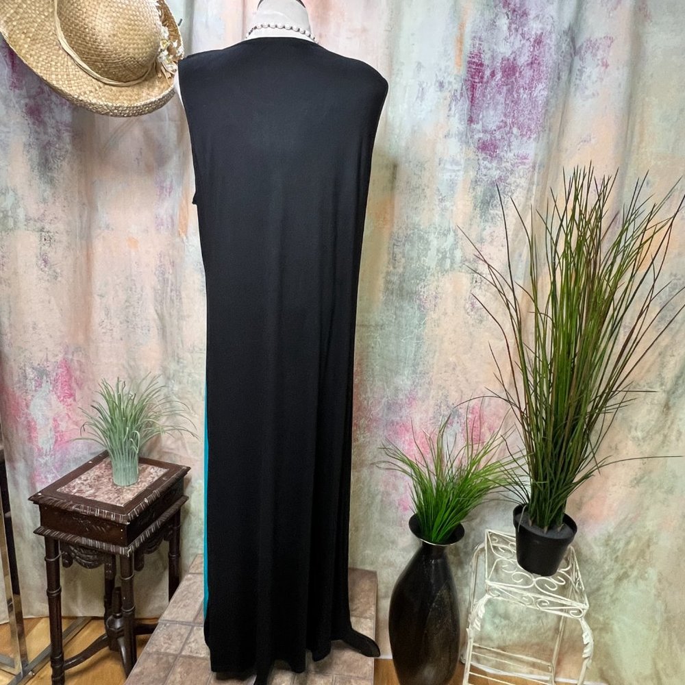 Bi @ Fang # Color Block Plus Size Maxi Casual Dre… - image 2